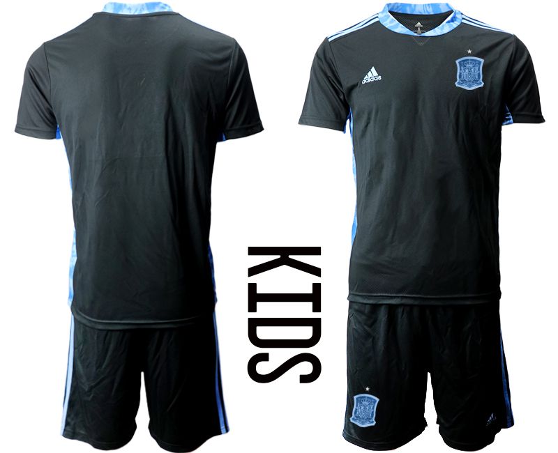 Youth 2021 World Cup National Spain black goalkeeper Soccer Jerseys